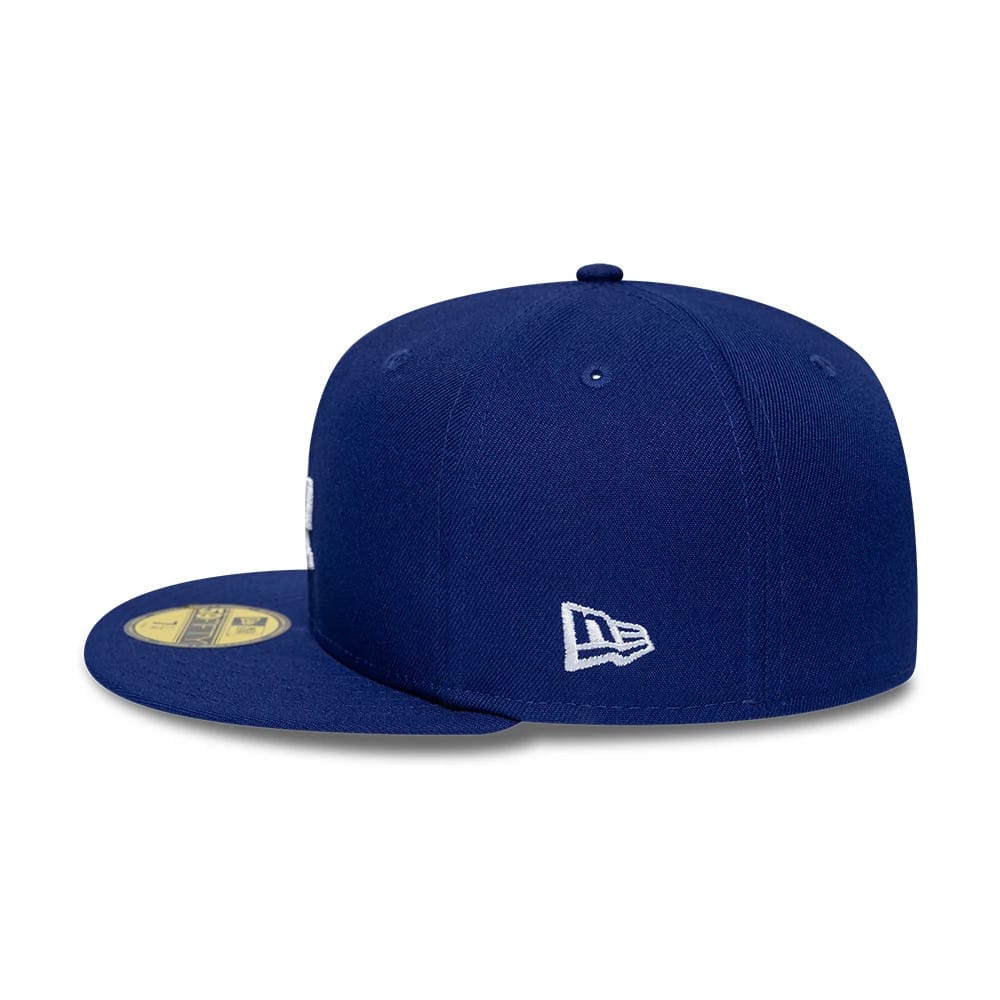 LA Dodgers MLB Sidepatch Satin Lined Dark Blue 59FIFTY Fitted Cap-kentox