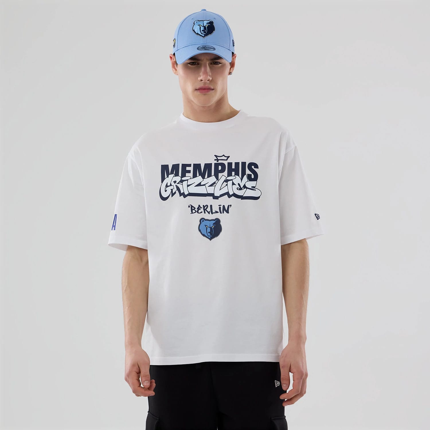 Memphis Grizzlies NBA Berlin Game 2026 White Oversized T-Shirt-kentox