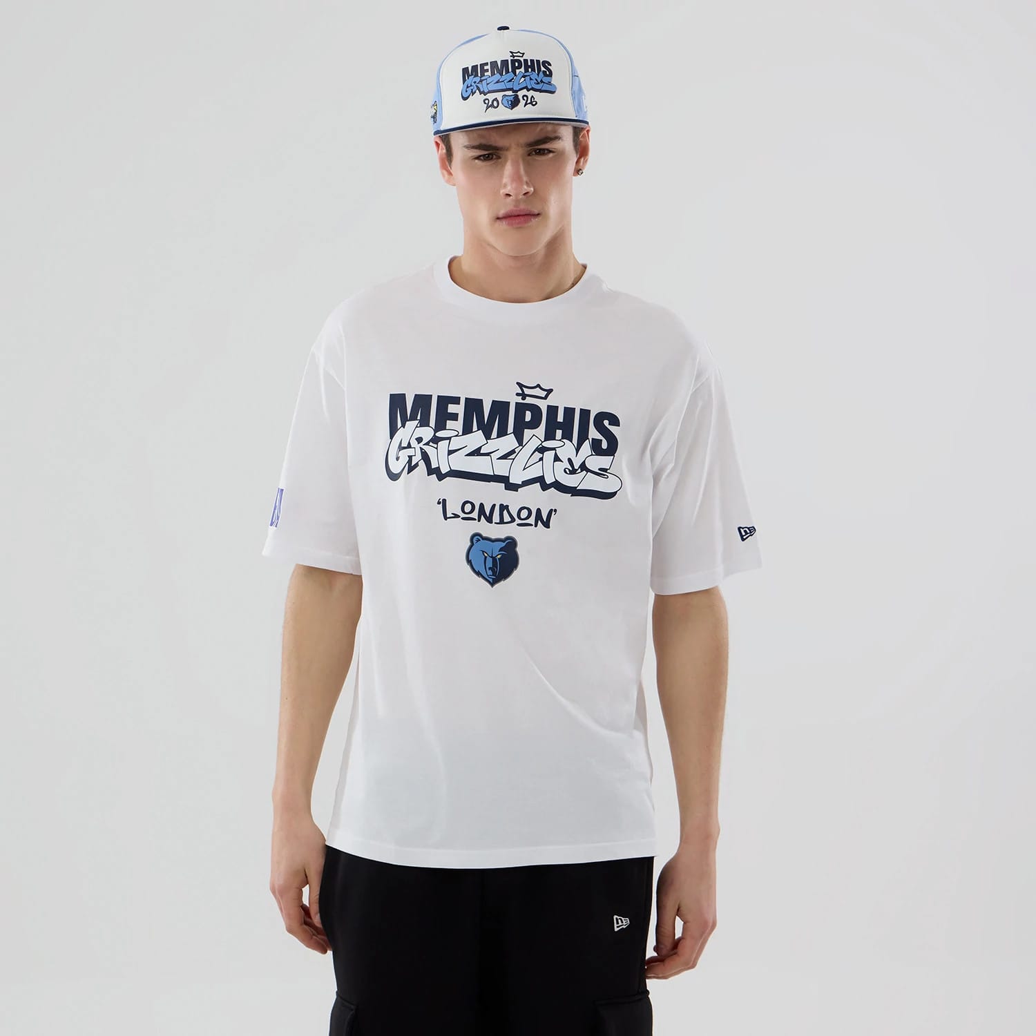 Memphis Grizzlies NBA London Game 2026 White Oversized T-Shirt-kentox