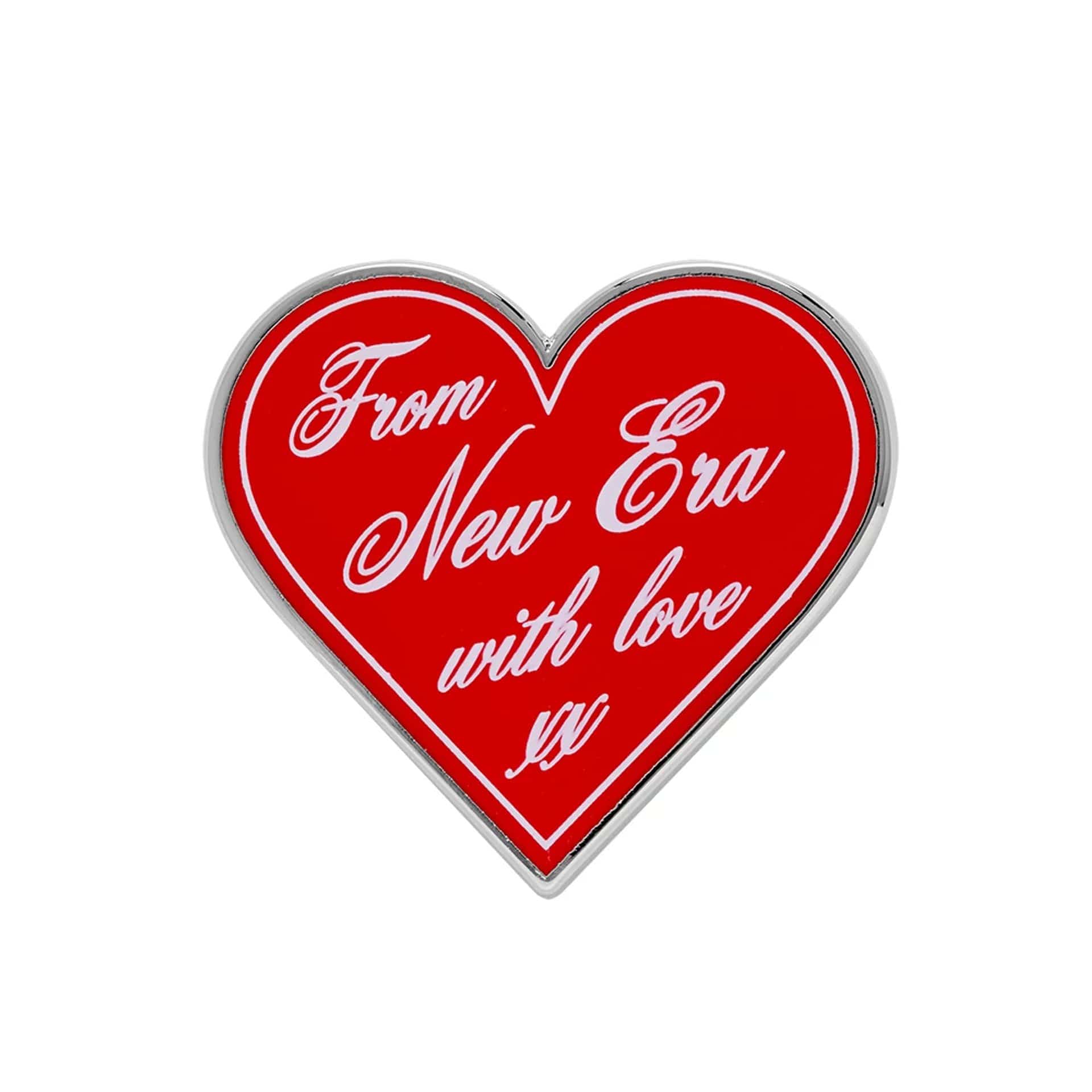 New Era Heart Script Red Pin Badge-kentox