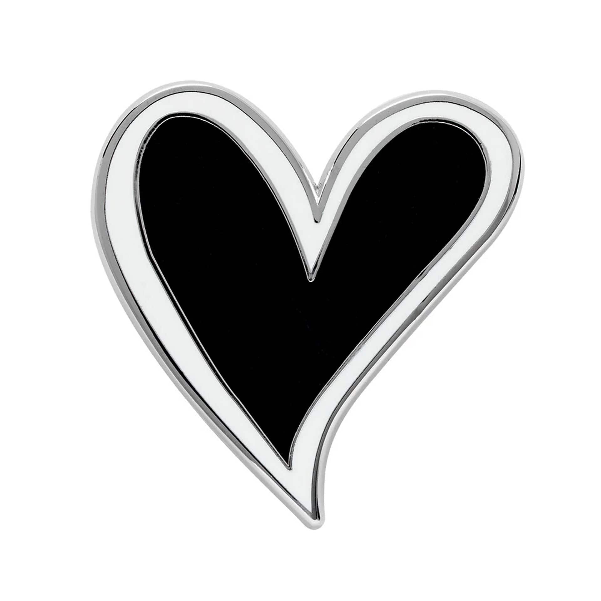 New Era Heart Black Pin Badge-kentox