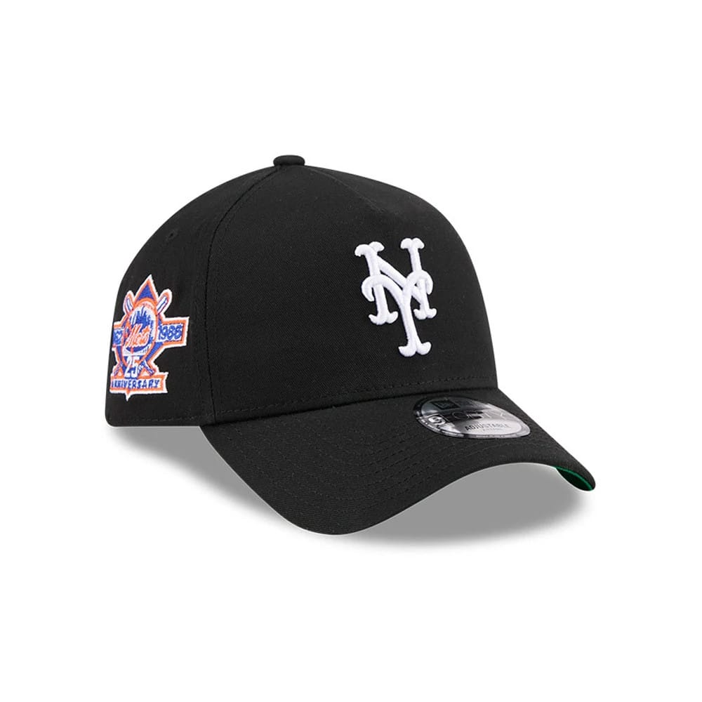 Mets MLB Cooperstown Anniversary Black 9FORTY A-Frame Adjustable Cap-kentox