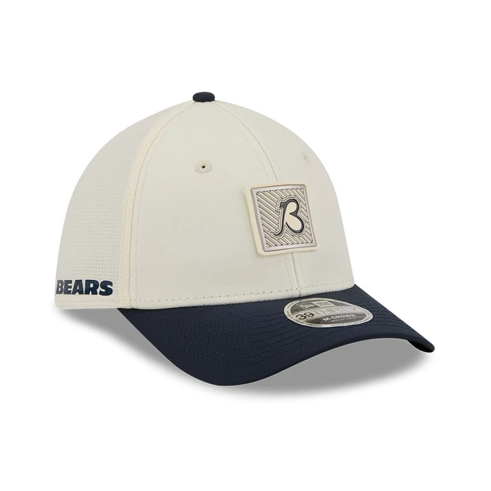 Chicago Bears NFL Training 2026 White 39THIRTY M-Crown Stretch Fit Cap-kentox