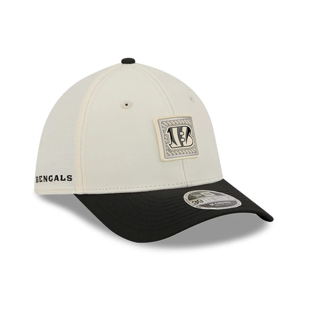 Cincinnati Bengals NFL Training 2026 White 39THIRTY M-Crown Stretch Fit Cap-kentox