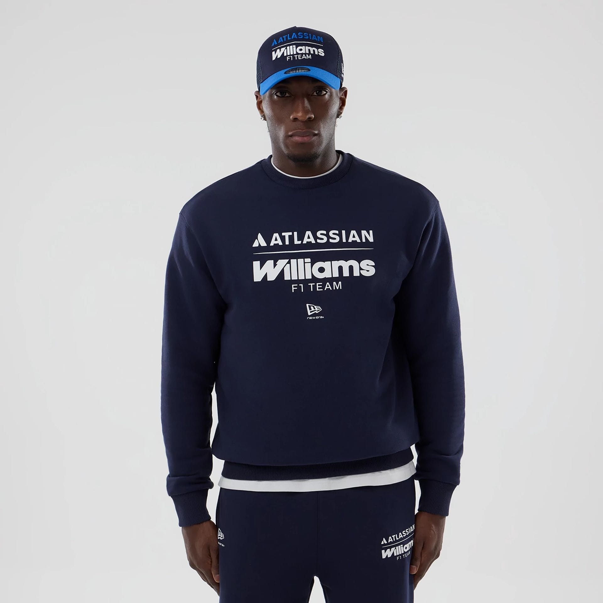 Williams Navy Oversized Crewneck Sweater-kentox