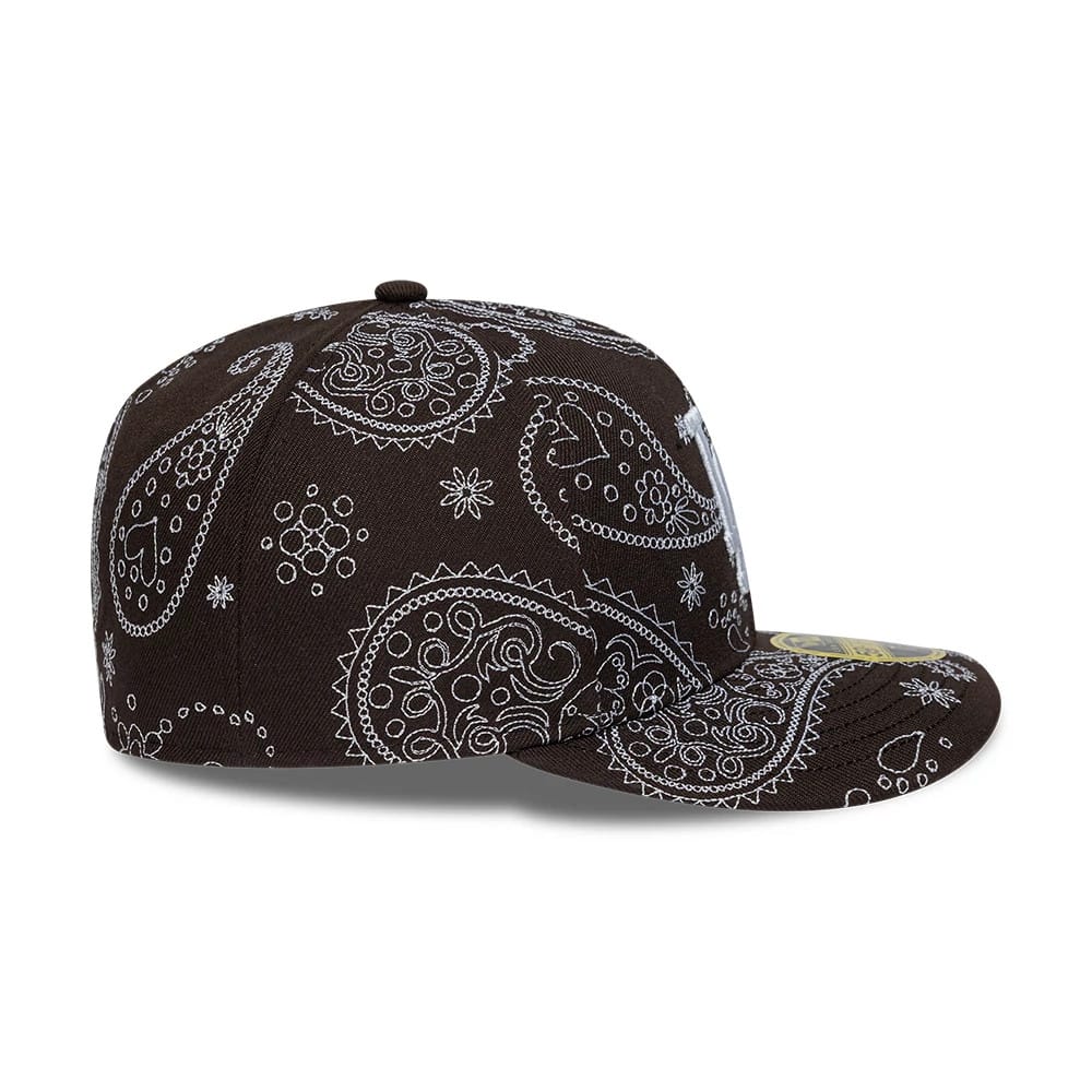 LA Dodgers MLB All Over Paisley Dark Brown Low Profile 59FIFTY Fitted Cap-kentox
