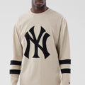 New York Yankees MLB Light Beige Oversized Long Sleeve T-Shirt-kentox