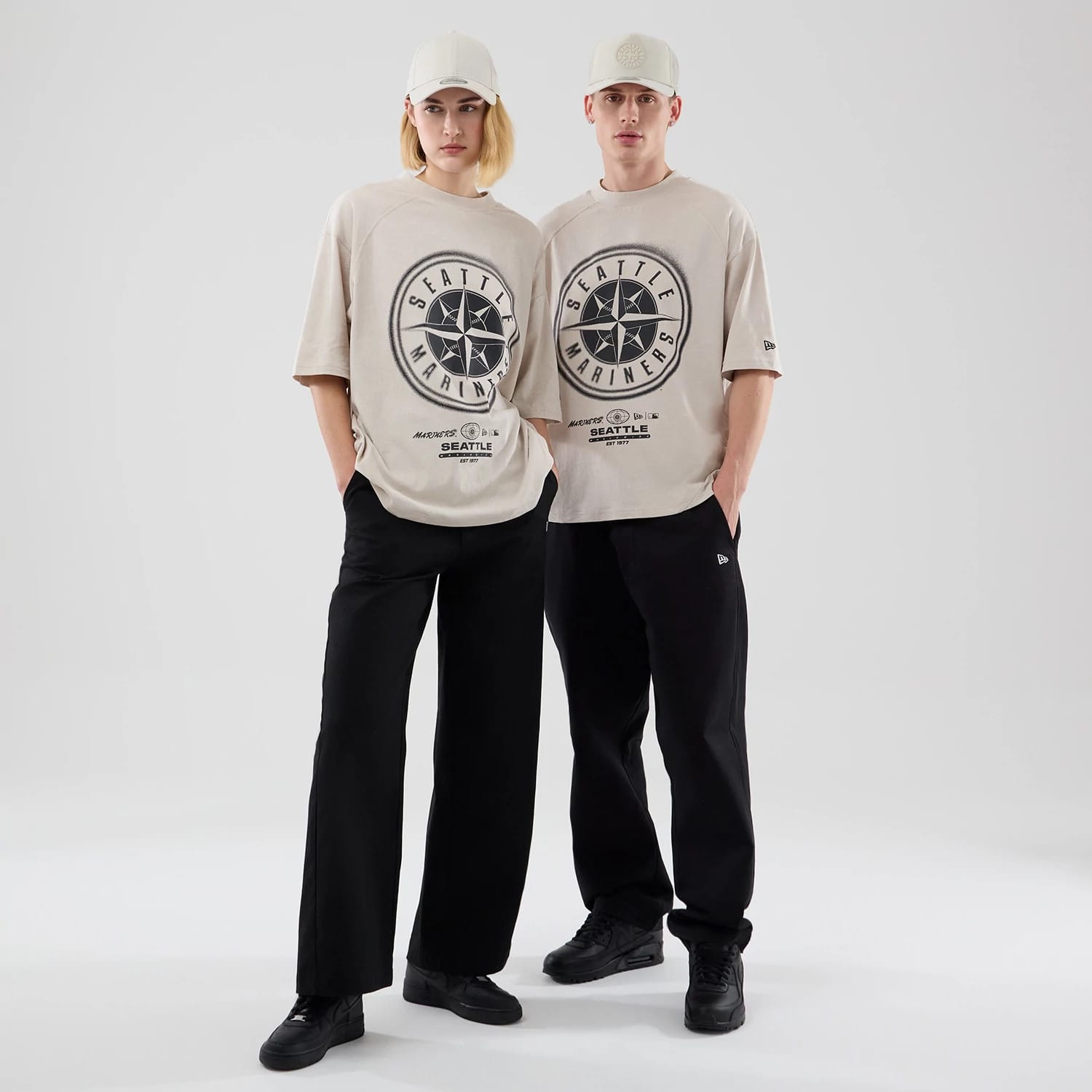 Seattle Mariners MLB Graphic Cream Boxy T-Shirt-kentox