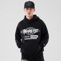 New York Yankees MLB Logo Graphic Black Oversized Pullover Hoodie-kentox
