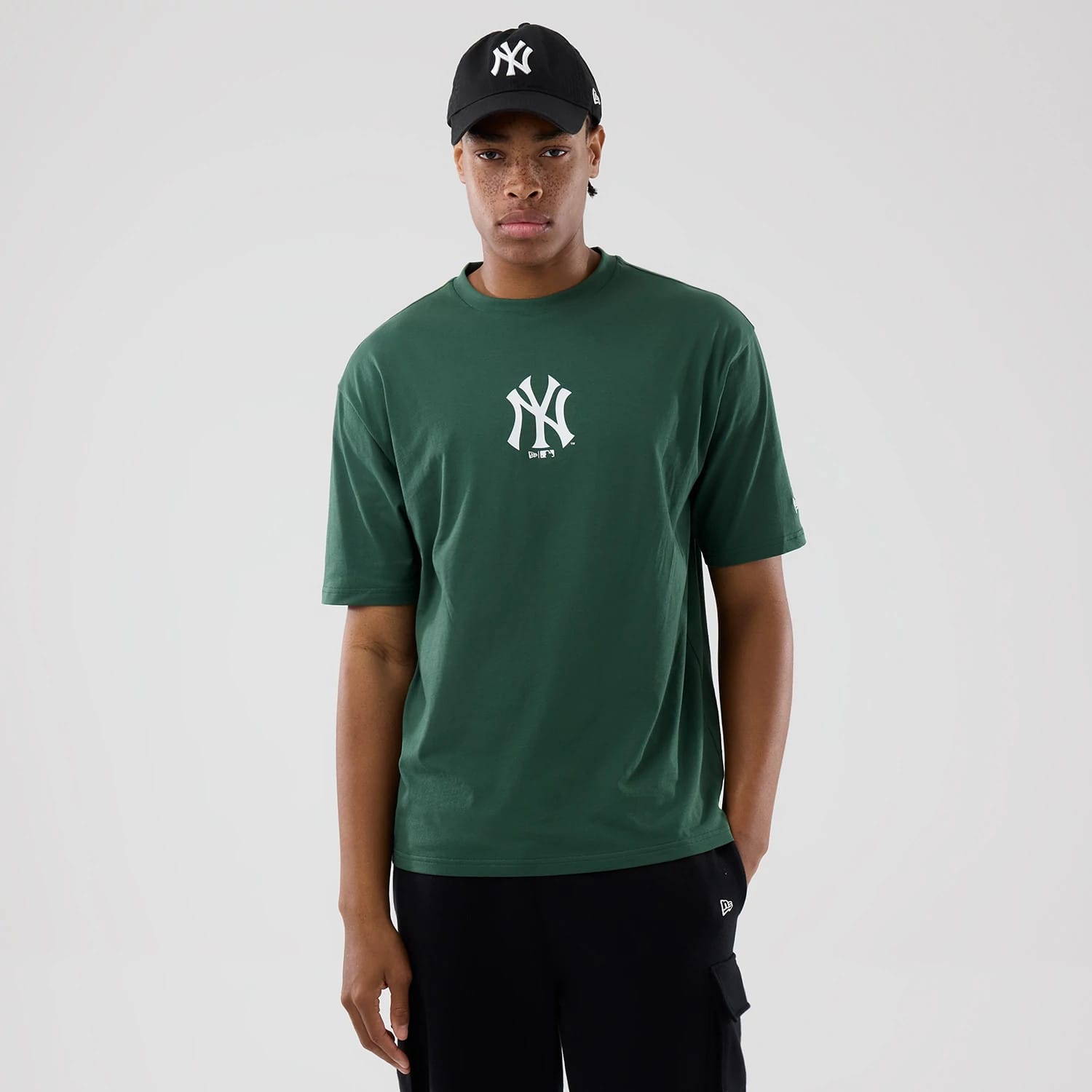 New York Yankees MLB Food Graphic Dark Green Oversized T-Shirt-kentox