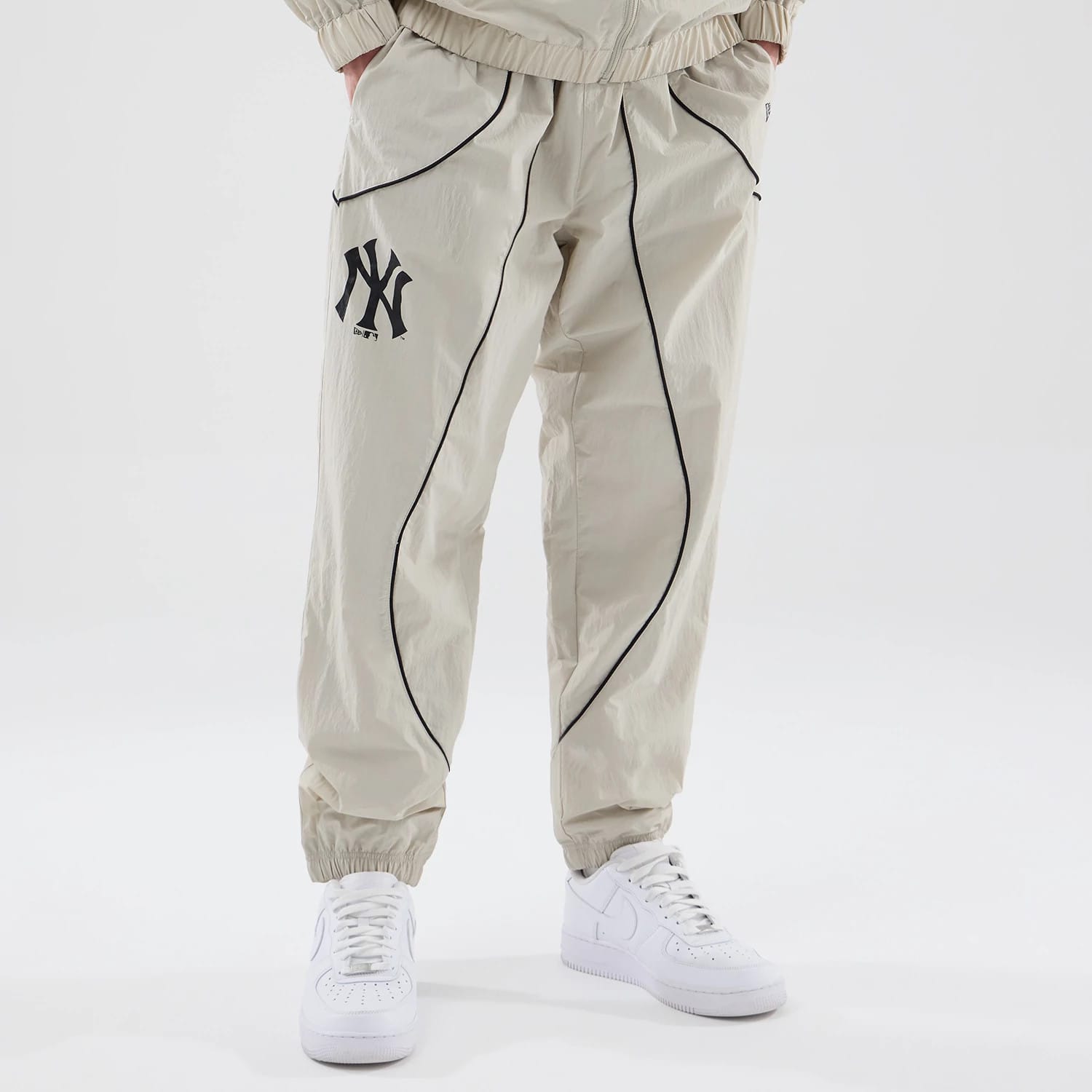 New York Yankees MLB Piping Track Cream Track Pants-kentox
