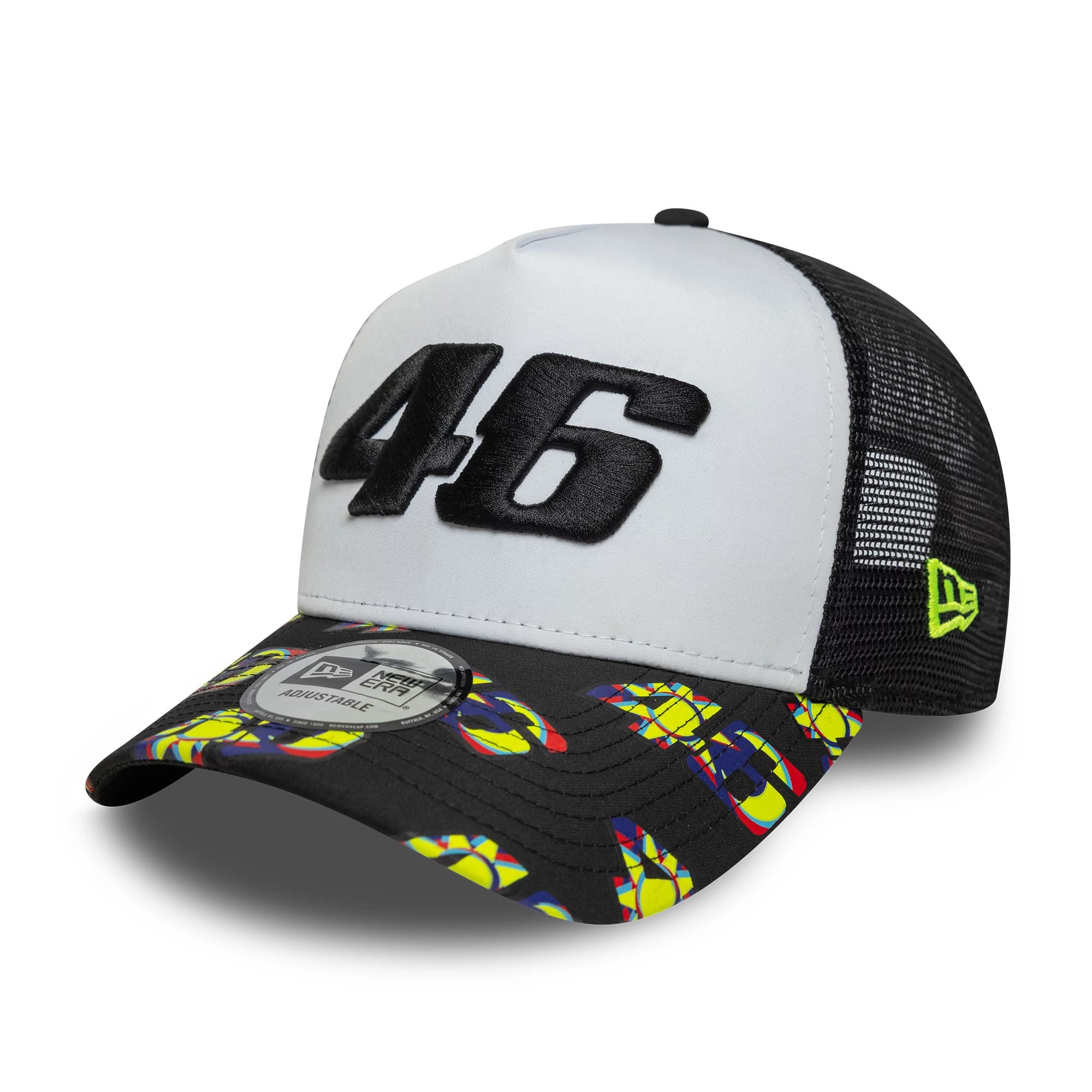 VR46 Print Visor Black 9FORTY E-Frame Trucker Adjustable Cap-kentox