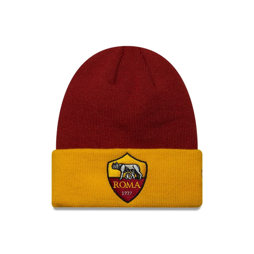 Youth AS Roma Team Dark Red Skull Knit Beanie Hat-kentox
