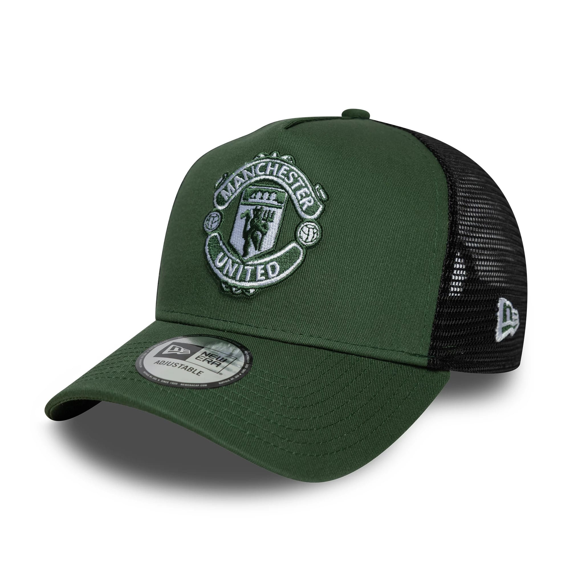 Manchester United FC Dark Green 9FORTY A-Frame Trucker Adjustable Cap-kentox