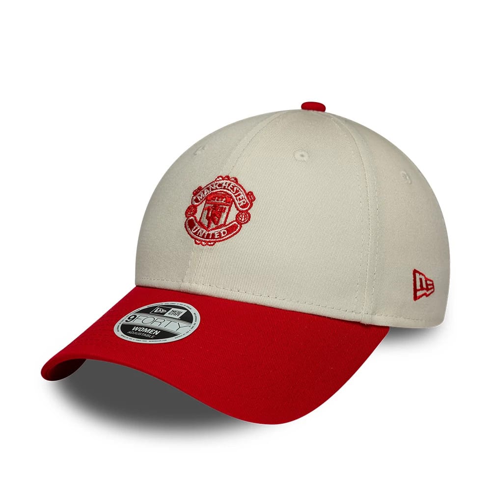Womens Manchester United FC Cream & Red 9FORTY Adjustable Cap-kentox