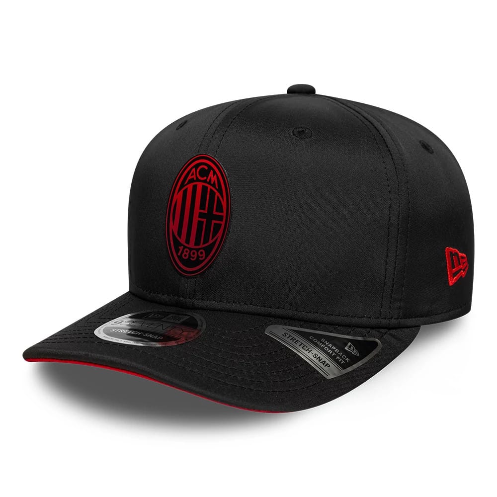 AC Milan Featherweight Poly Black 9SEVENTY Stretch Snap Adjustable Cap-kentox