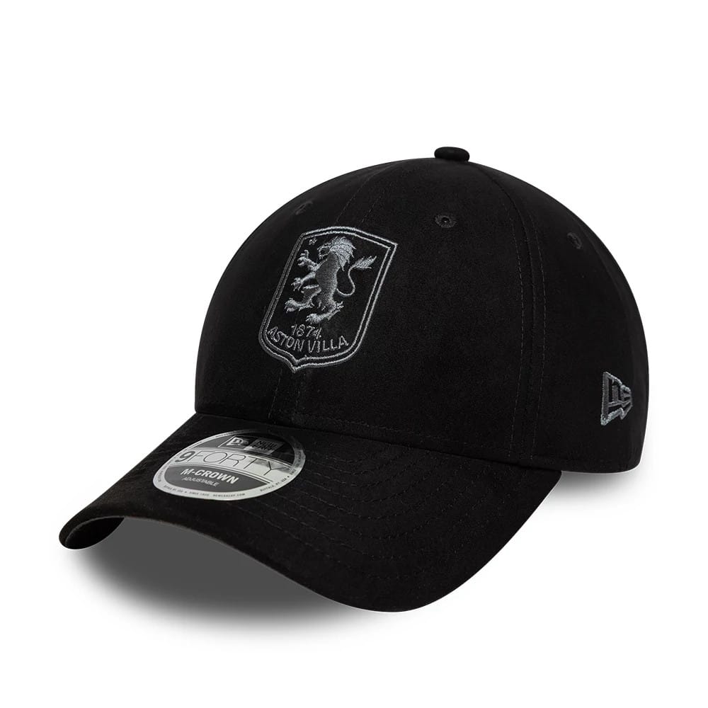 Aston Villa FC Faux Suede Black 9FORTY M-Crown Adjustable Cap-kentox