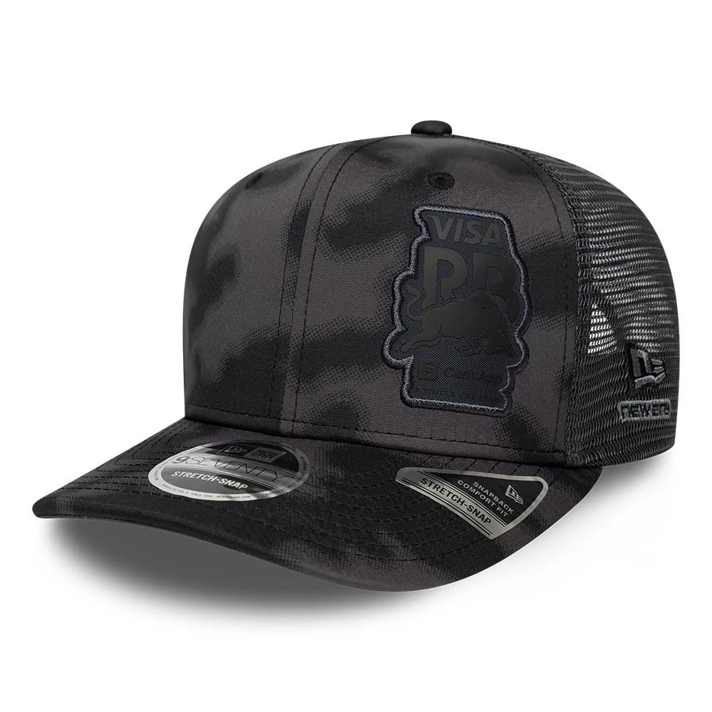 Visa Cash App Racing Bulls All Over Black 9SEVENTY Stretch Snap Adjustable Cap-kentox