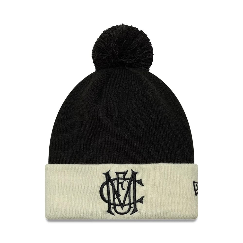 Manchester United FC Monogram Black Cuff Knit Beanie Hat-kentox