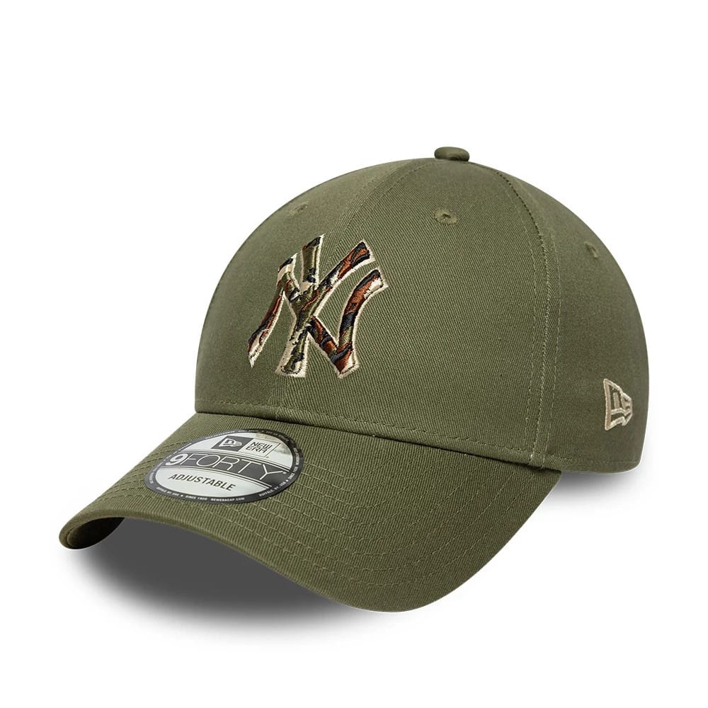 New York Yankees MLB Outline Camo Green 9FORTY Adjustable Cap-kentox