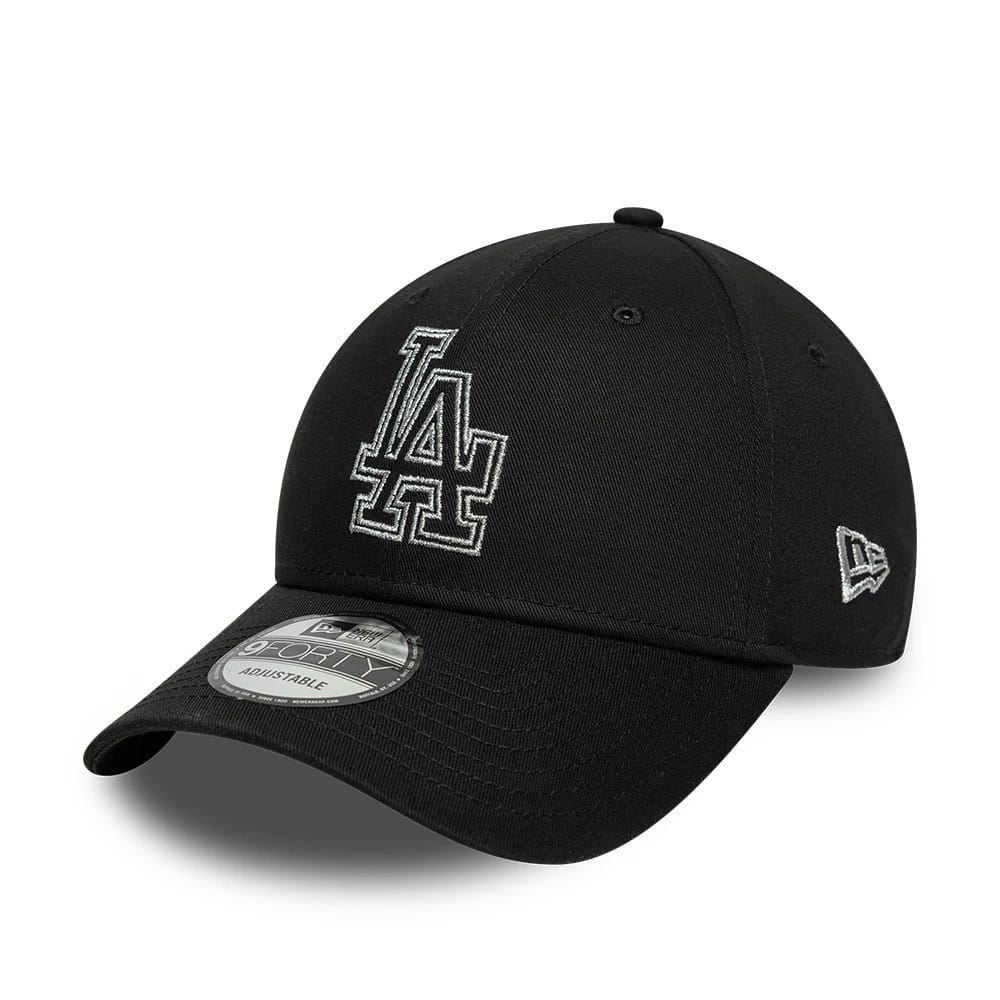LA Dodgers MLB Metallic Outline Black 9FORTY Adjustable Cap-kentox