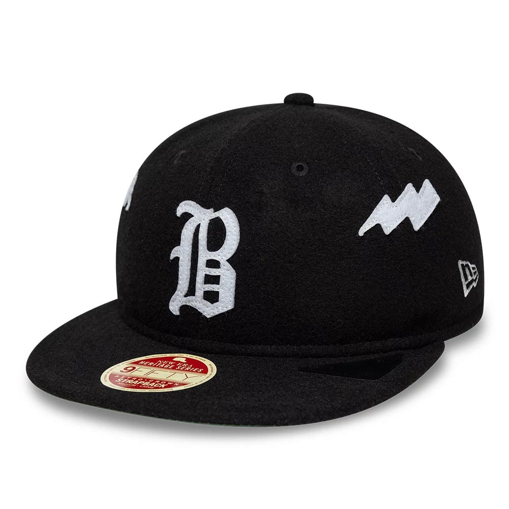 Atlanta Braves MLB Heritage Black Retro Crown 9FIFTY Adjustable Cap-kentox