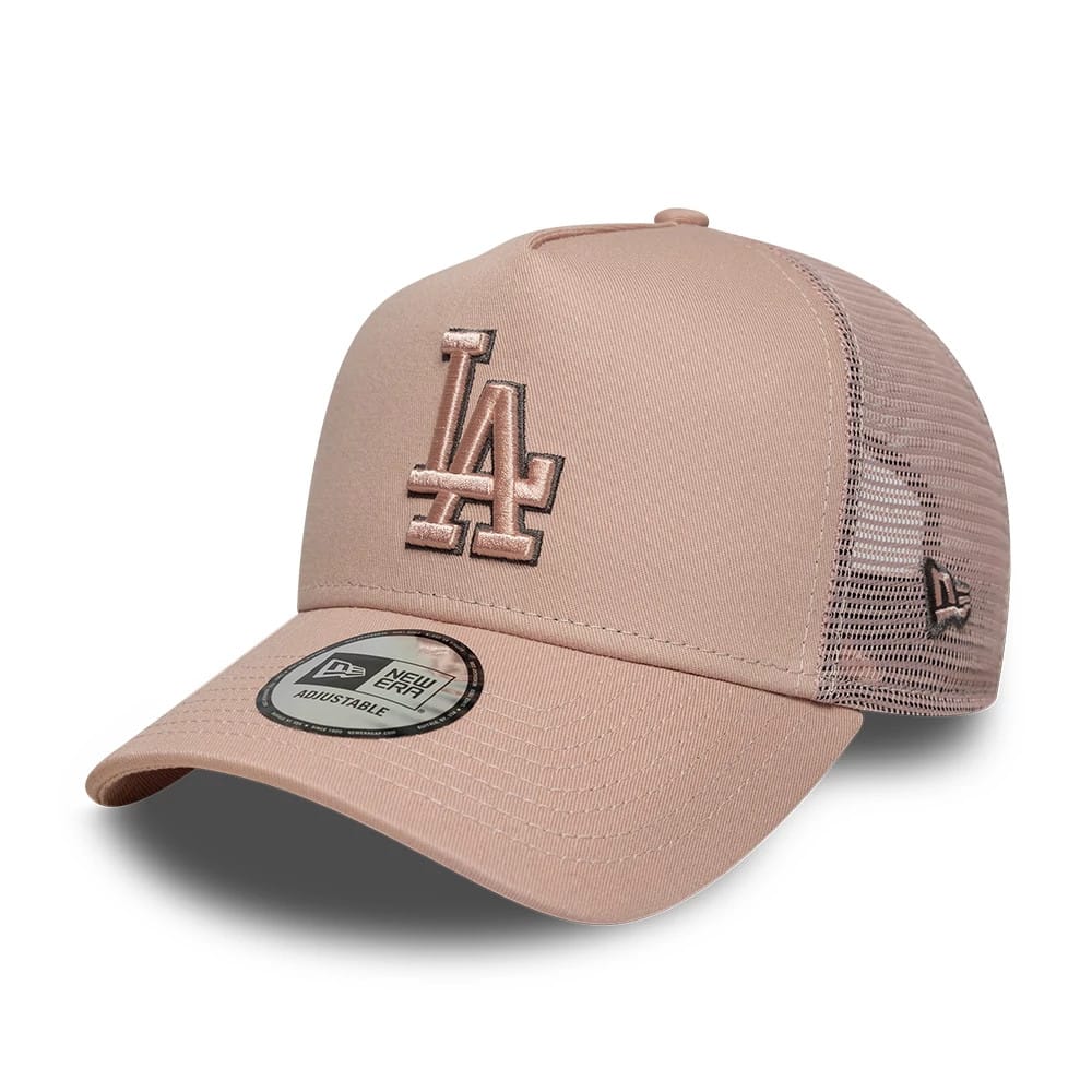 LA Dodgers MLB Outline Pastel Pink 9FORTY E-Frame Trucker Adjustable Cap-kentox
