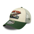 New Era Graphic Cream 9FORTY M-Crown A-Frame Trucker Adjustable Cap-kentox