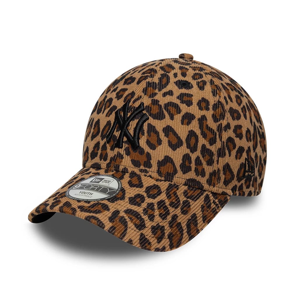 New York Yankees Youth MLB Leopard Cord Beige 9FORTY Adjustable Cap-kentox