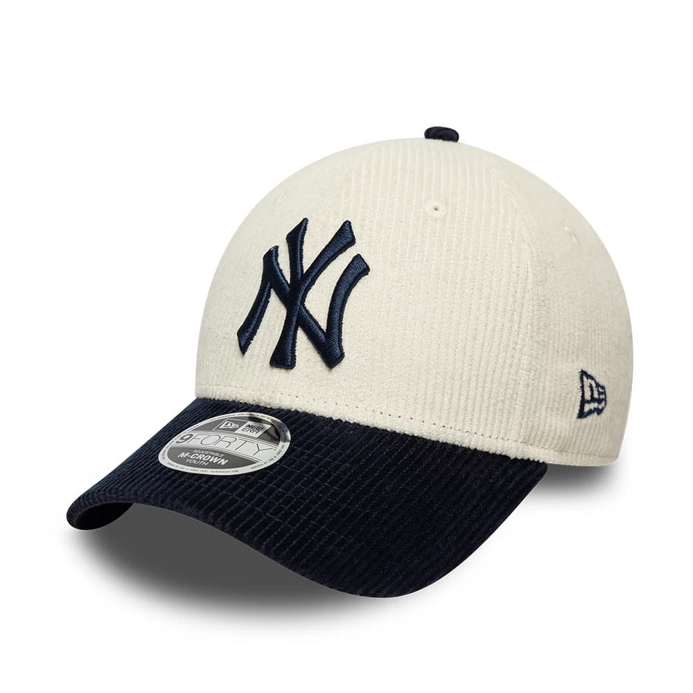 Yankees Youth MLB Cord White & Black 9FORTY M-Crown Adjustable Cap-kentox