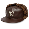 New York Yankees MLB Leather Brown Dogear 59FIFTY Fitted Cap-kentox