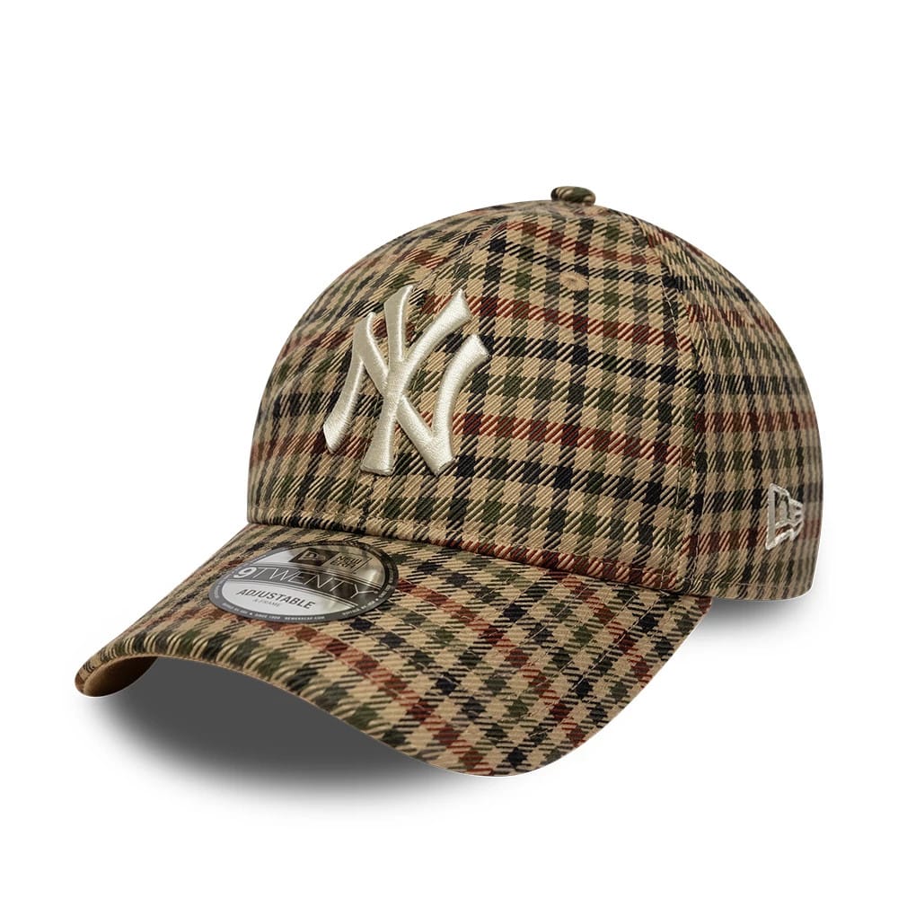 New York Yankees MLB Check Beige 9TWENTY Adjustable Cap-kentox