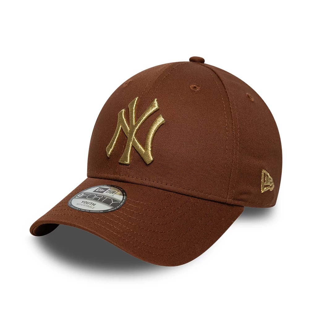 Youth New York Yankees MLB Metallic Brown 9FORTY Adjustable Cap-kentox