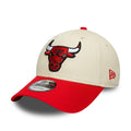 Chicago Bulls NBA Colourblock Cream & Red 9FORTY Adjustable Cap-kentox