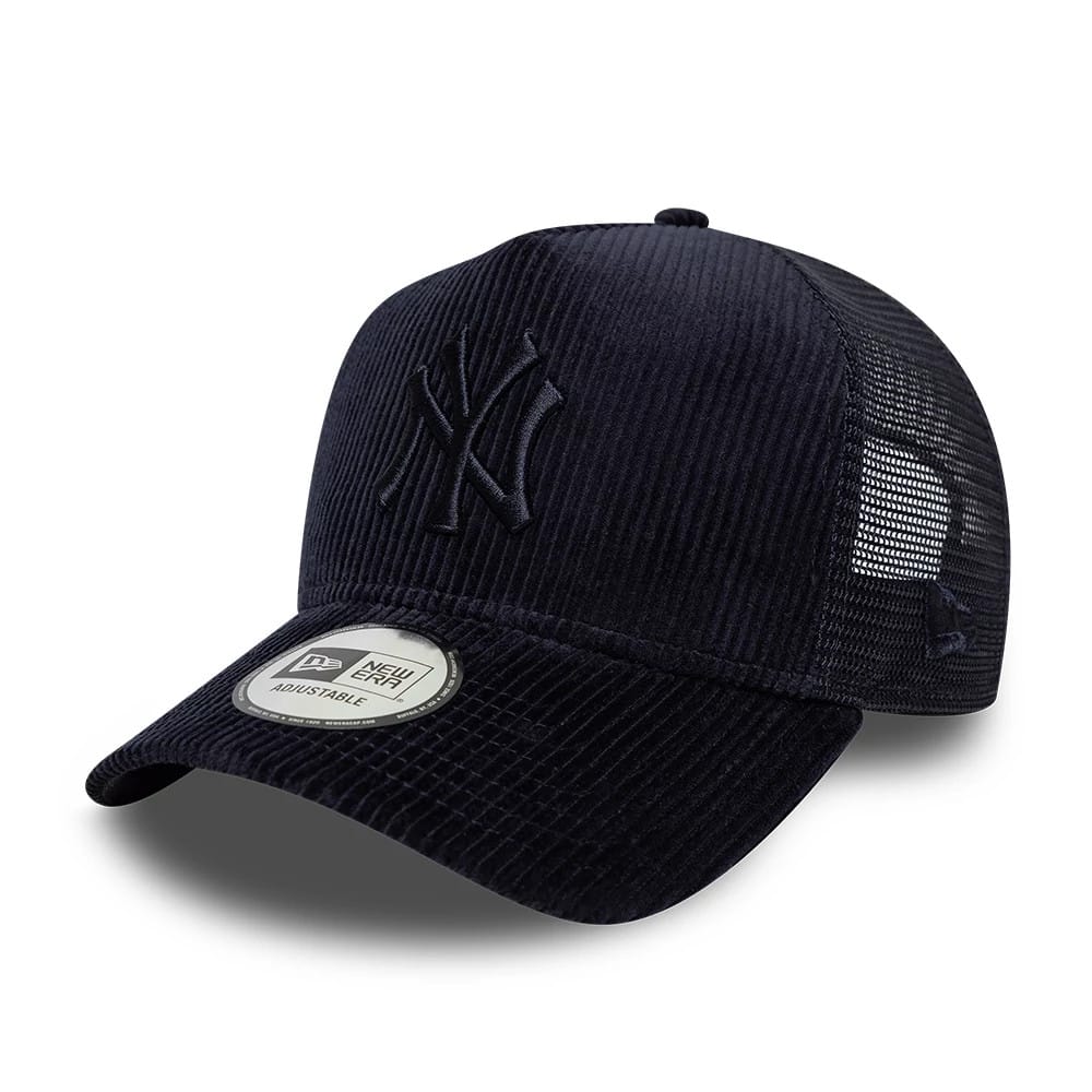 New York Yankees MLB Cord Navy 9FORTY A-Frame Trucker Adjustable Cap-kentox