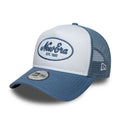Youth New Era Oval Patch Blue 9FORTY A-Frame Trucker Adjustable Cap-kentox