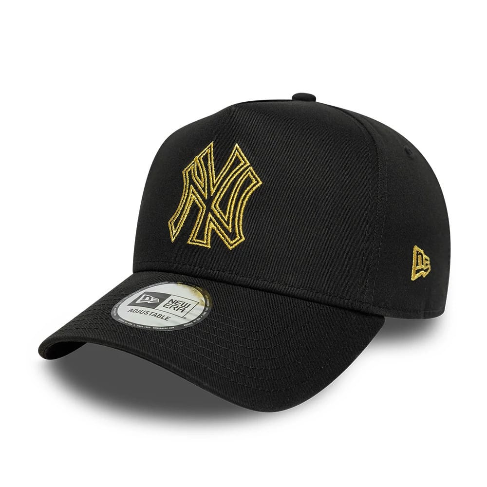 New York Yankees MLB Metallic Outline Black 9FORTY A-Frame Adjustable Cap-kentox