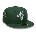 New Era Heritage Script Dark Green 59FIFTY Fitted Cap-kentox