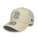 New York Yankees MLB Outline Cream 9FORTY E-Frame Trucker Adjustable Cap-kentox