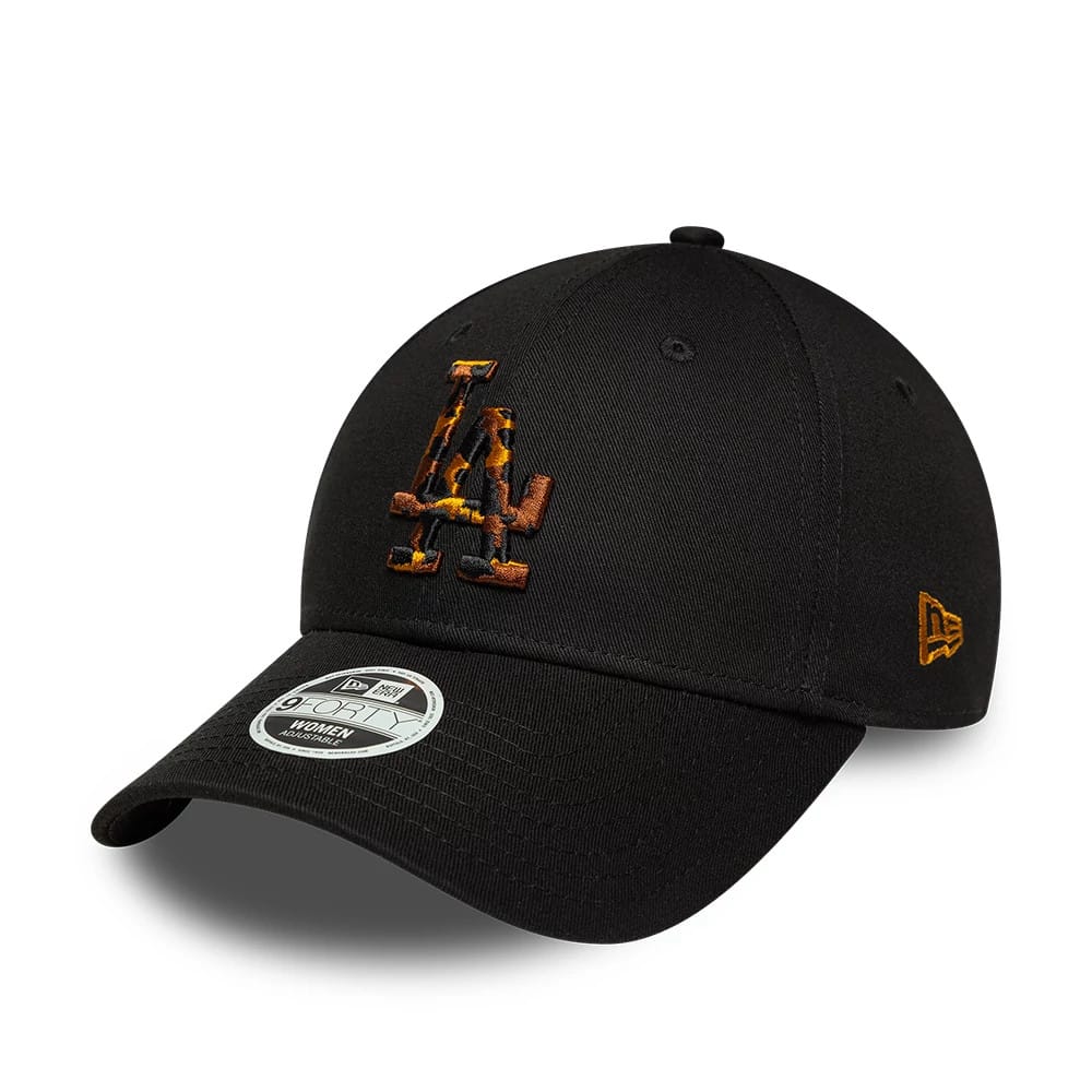 LA Dodgers Womens MLB Tortoise Infill Black 9FORTY Adjustable Cap-kentox