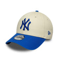 Youth Yankees MLB League Essential Cream & Blue 9FORTY Adjustable Cap-kentox