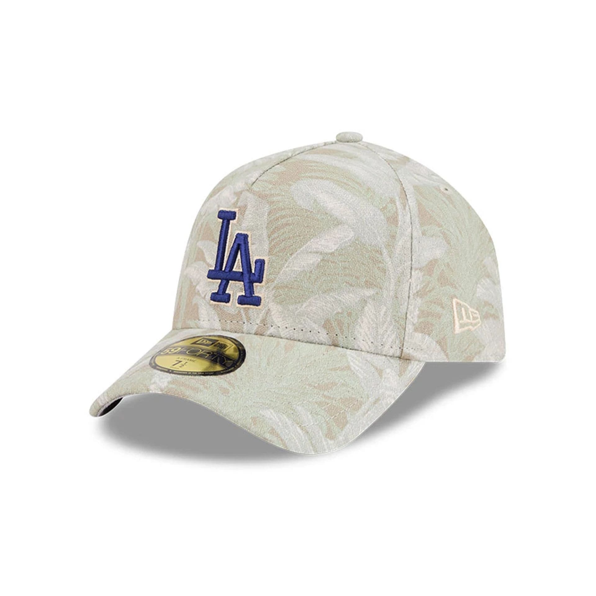LA Dodgers MLB Leafy Palm Light Beige 59FORTY A-Frame Fitted Cap-kentox