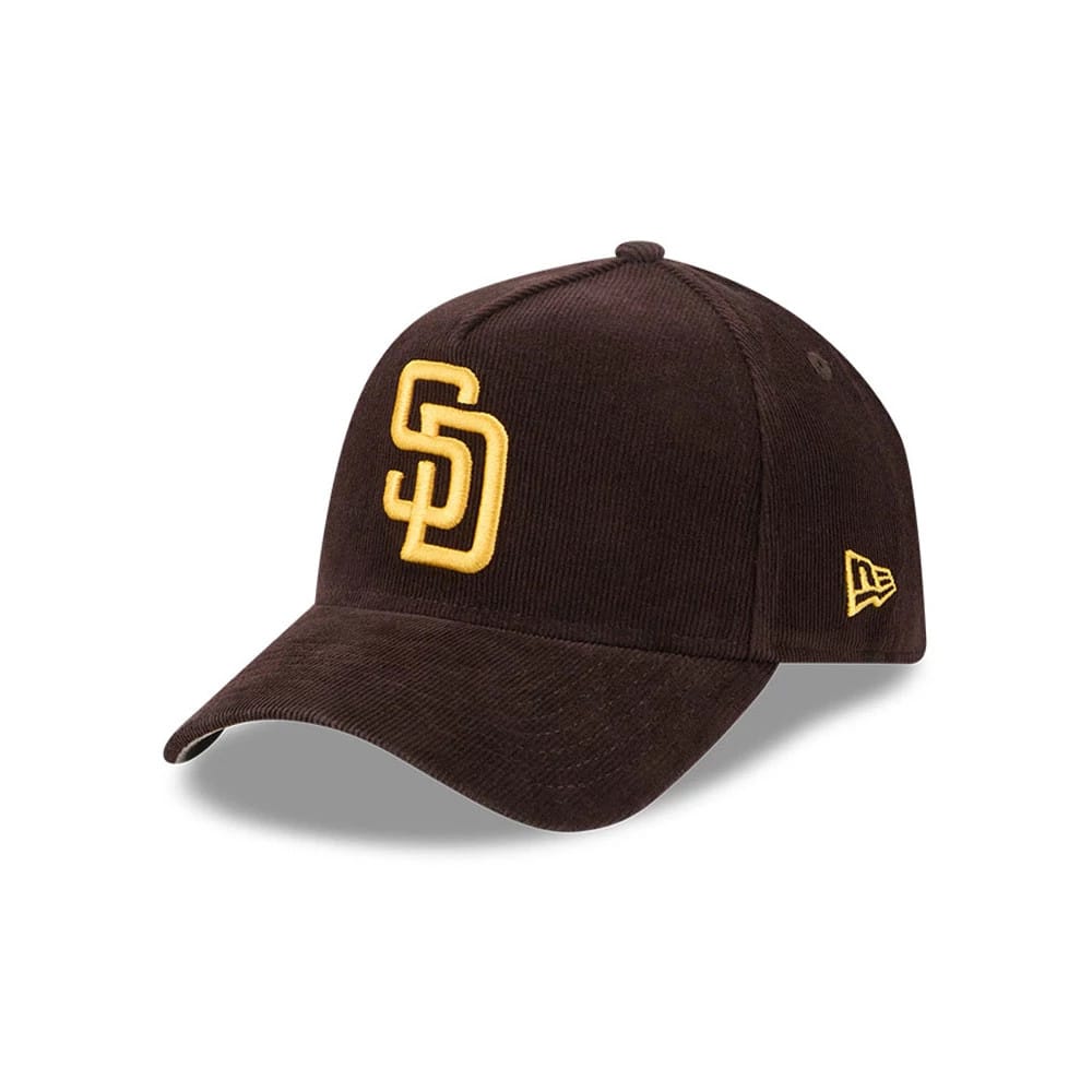 Padres MLB Snow Wash Cord Dark Brown 59FORTY A-Frame Fitted Cap-kentox