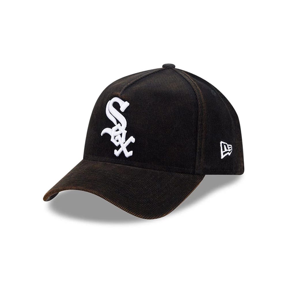 White Sox MLB Snow Wash Cord Black 59FORTY A-Frame Fitted Cap-kentox