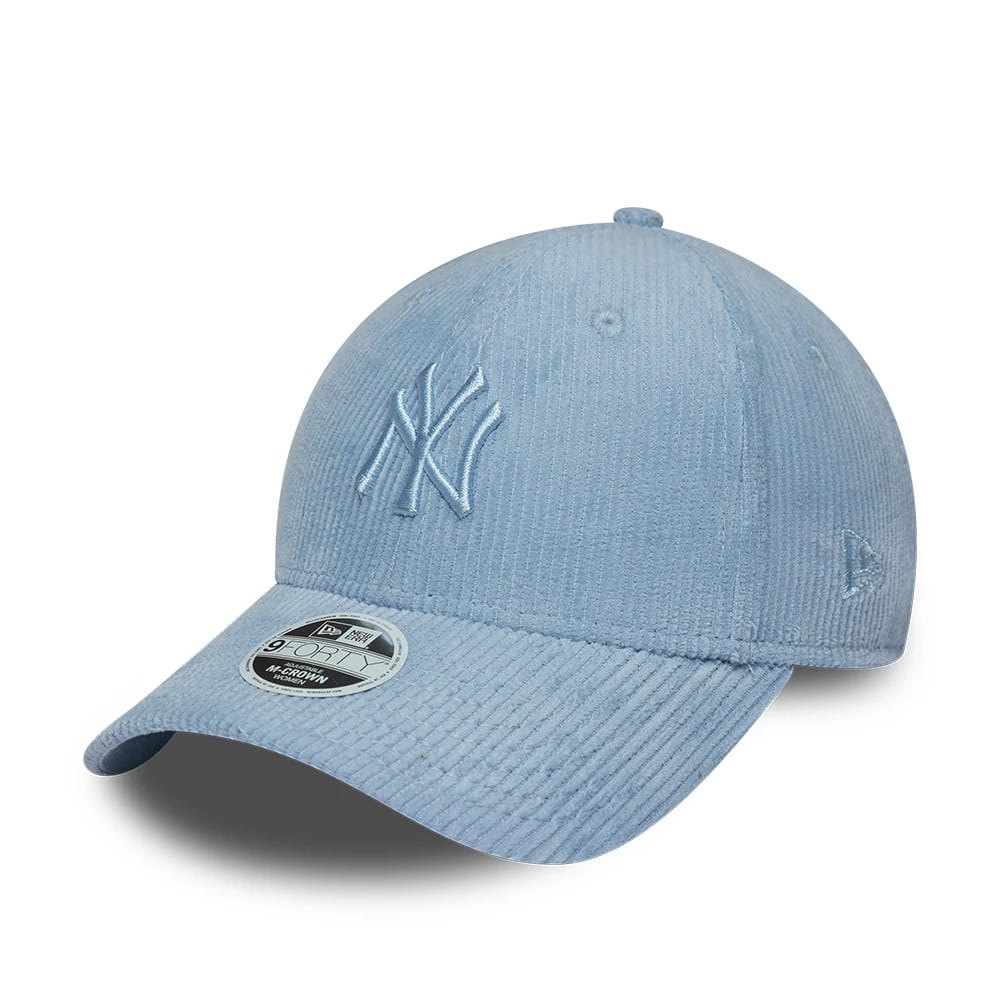New York Yankees Womens MLB Pastel Cord Blue 9FORTY M-Crown Adjustable Cap-kentox