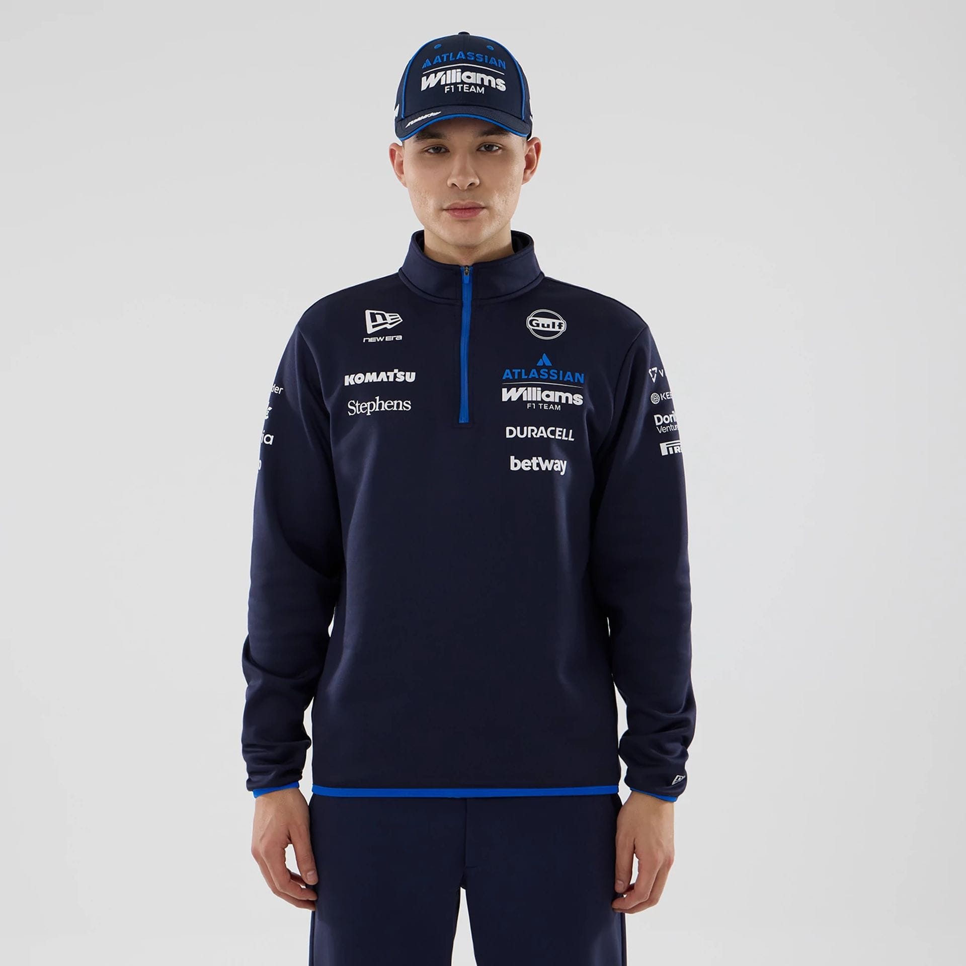 Williams Navy Mid Layer 1/4 Zip Sweater-kentox