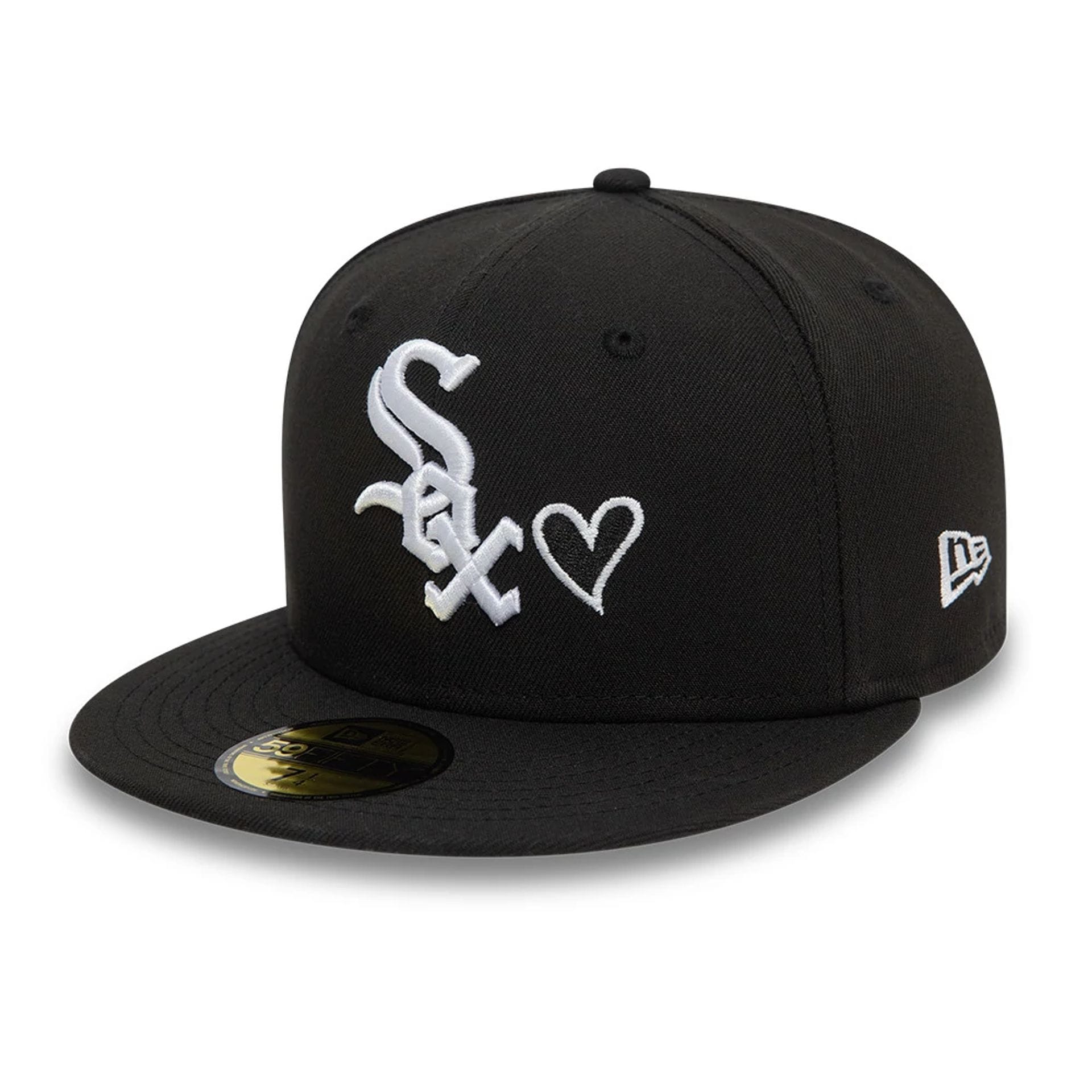 Chicago White Sox MLB Heart Icon Black 59FIFTY Fitted Cap-kentox