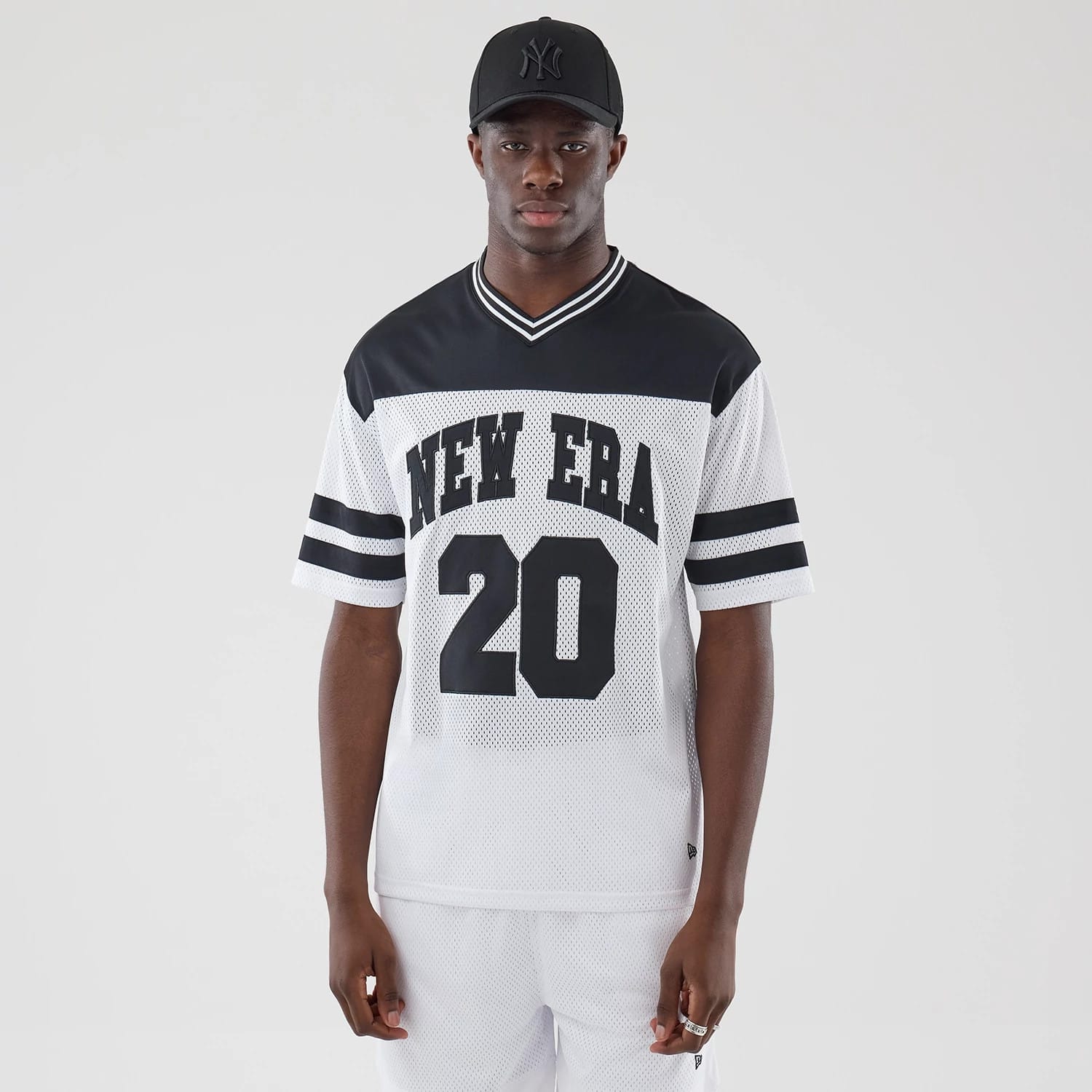 New Era Mesh White Oversized T-Shirt-kentox