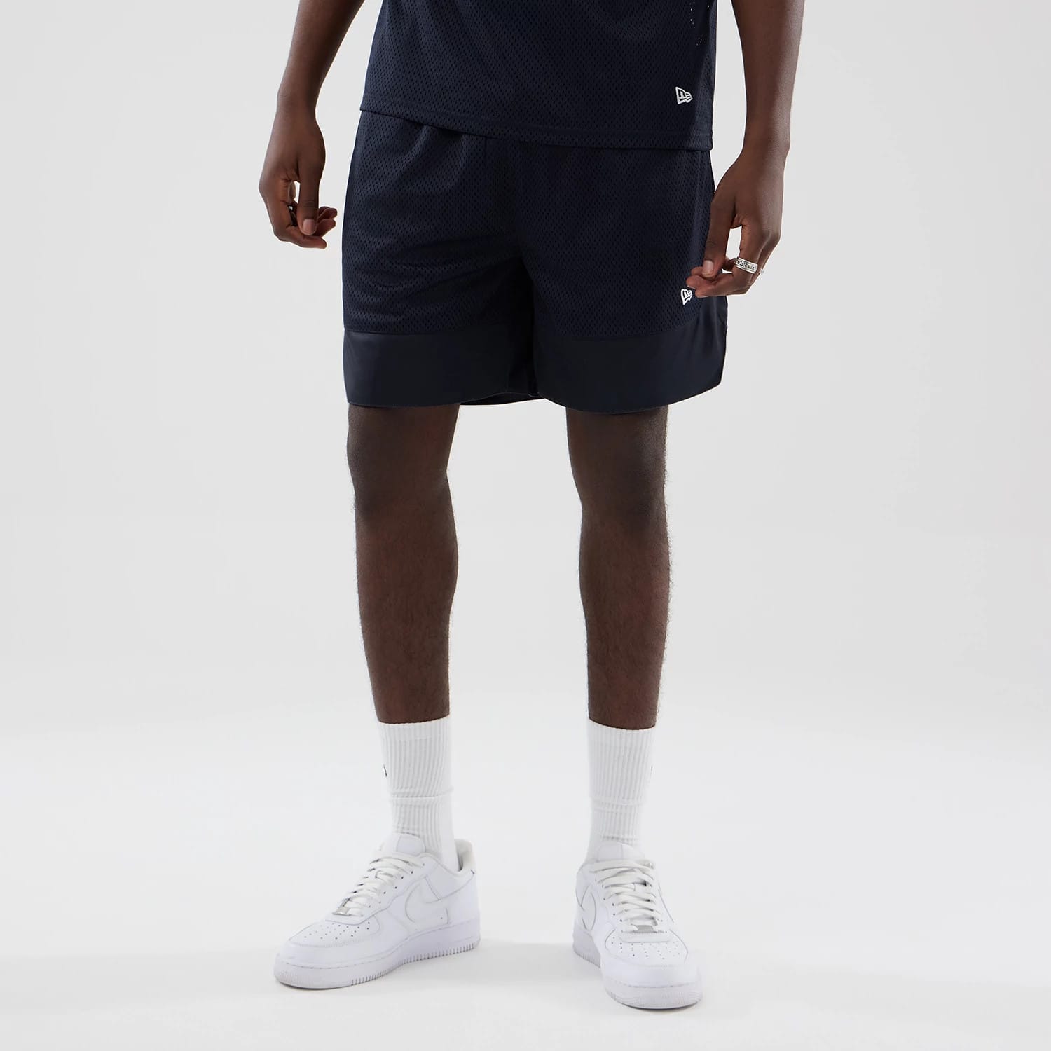 New Era Mesh Navy Oversized Shorts-kentox