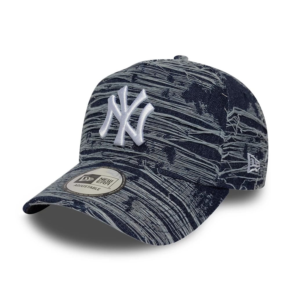 New York Yankees MLB Distressed Denim Navy 9FORTY E-Frame Adjustable Cap-kentox
